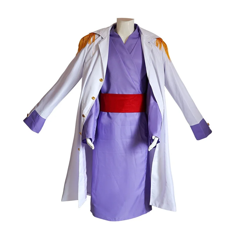 

General Issho Cosplay Anime Fujitora Costume Uniform Men Admiral Marine Trench Purple Kimono Suit Party Outfit for Issho