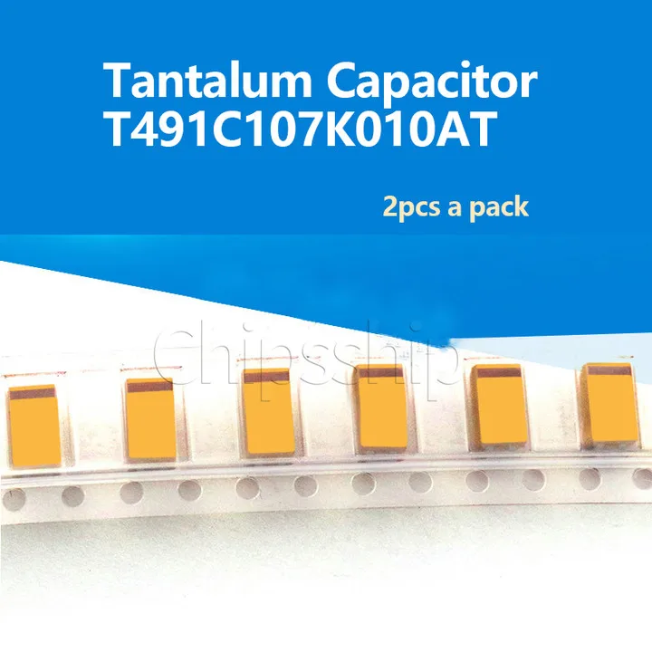Tântalo Capacitor T491C107K010AT SMD Patch Capacitor (2pcs)