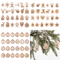 1-24 Numbers Countdown wooden Christmas Advent Calendar Hanging Pendant DIY Xmas Tree Ornaments kids Gift Bags Decor Labels Tags