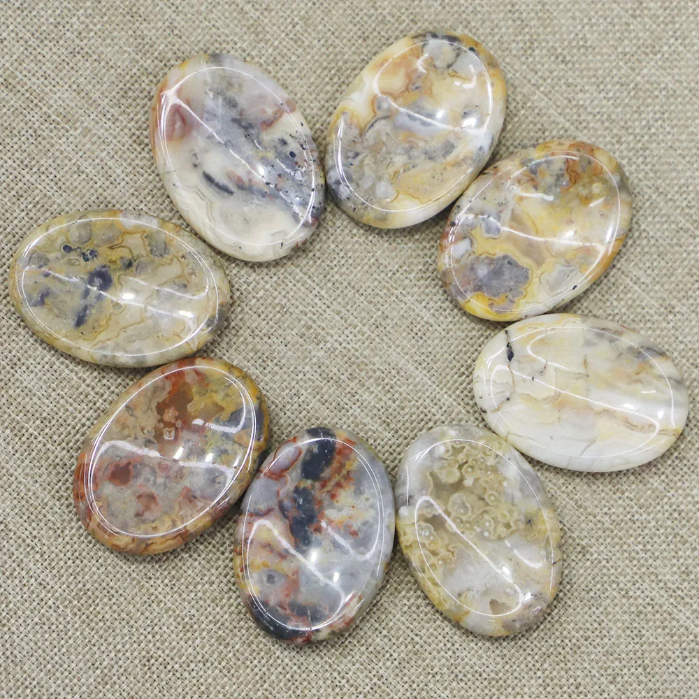 Natural Crazy Onyx Stone Oval Thumb Massager Palm Energy Worry Therapy Reiki Healing Meditation Spiritual Minerales Decor 6Pcs