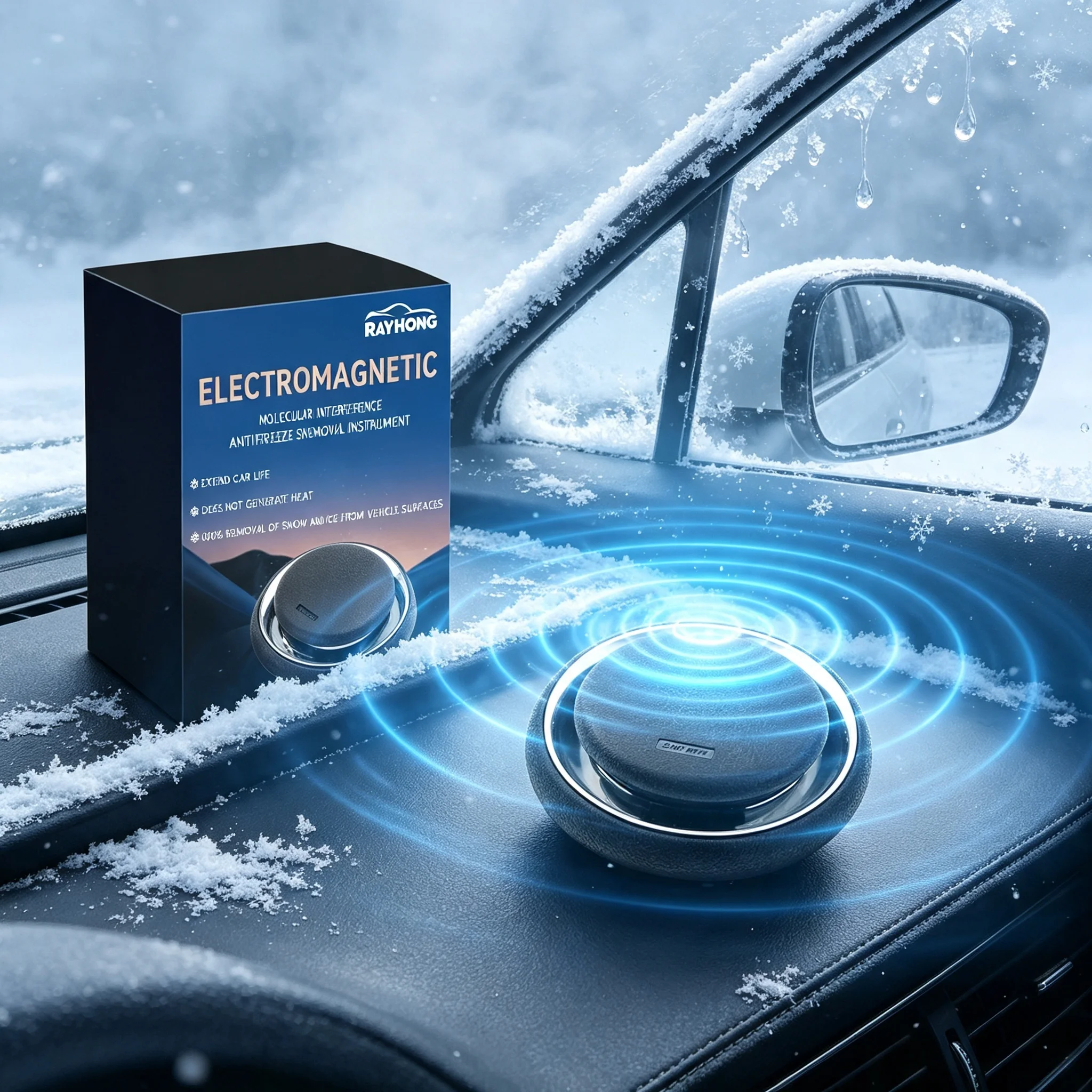 Portable Rechargeable Electromagnetic Car Use Deicer Snow Remover for Ice Snow Frost Fog Removal Winter Car Accessories