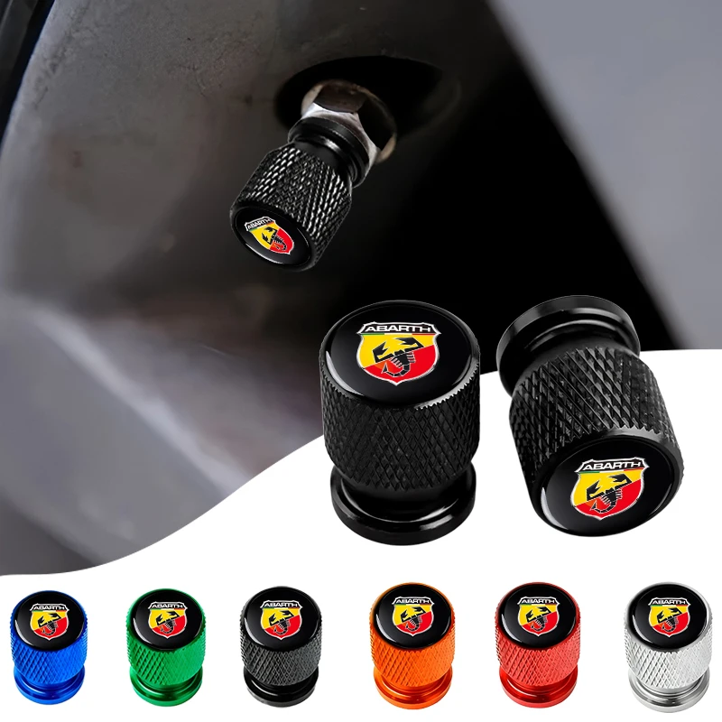 Tapas de Válvula para Neumáticos de Coche, Accesorios para Abarth FIAT Punto 500 Tipo Stilo Palio Bravo Doblo Panda Ducato