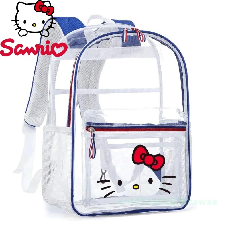 Miniso Hello Kitty's New Transparent Backpack Cartoon Girl Backpack Luxury Brand Transparent Waterproof Girl Backpack Fashion