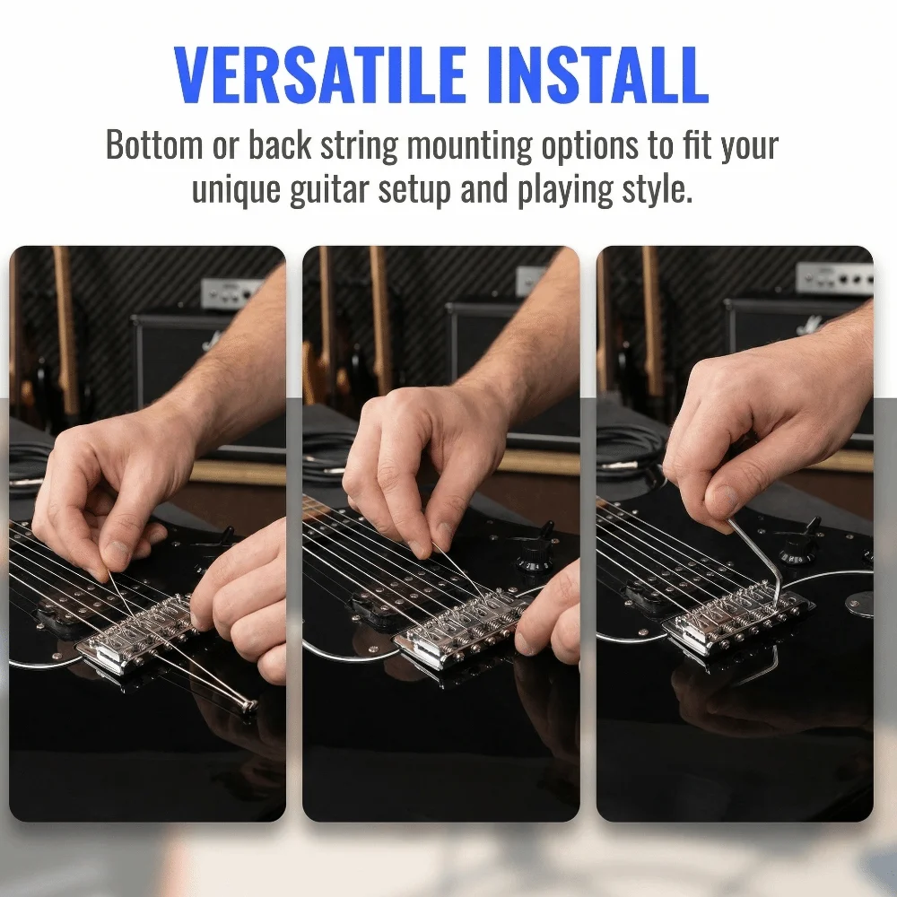 

​Metal ​Fixed 6 String Bridge Tailpiece​ ​Fixed​ ​With 5 Screws​ ​Electric Guitar Bridge​ ​DIY Repair​ ​6 String Saddle​
