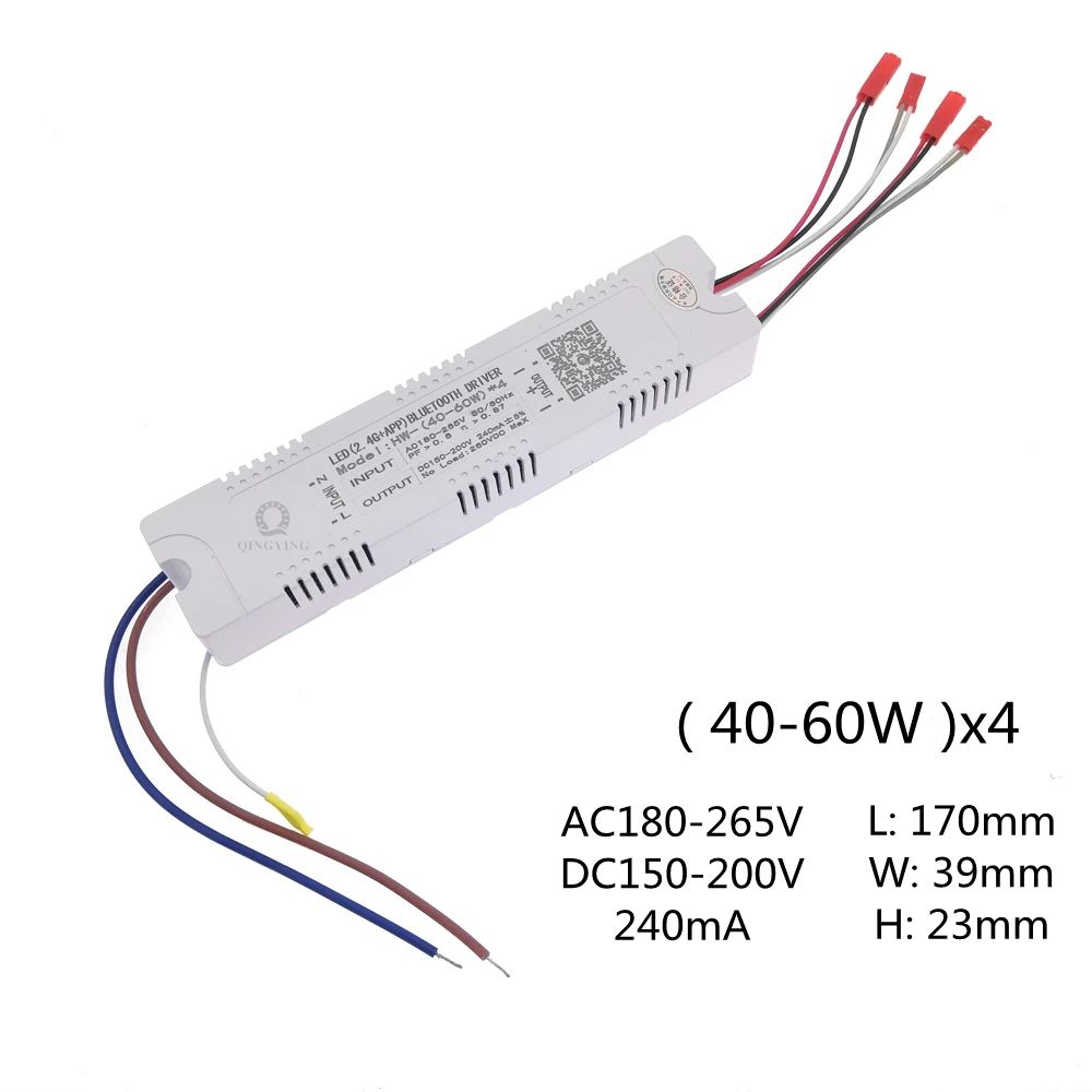 2.4G RF Remote & APP Intelligent LED Driver (36-50W)x4 (40-60W)x4 (40-60W)x6 Dimming&Color-Changeable Power Supply Transformer