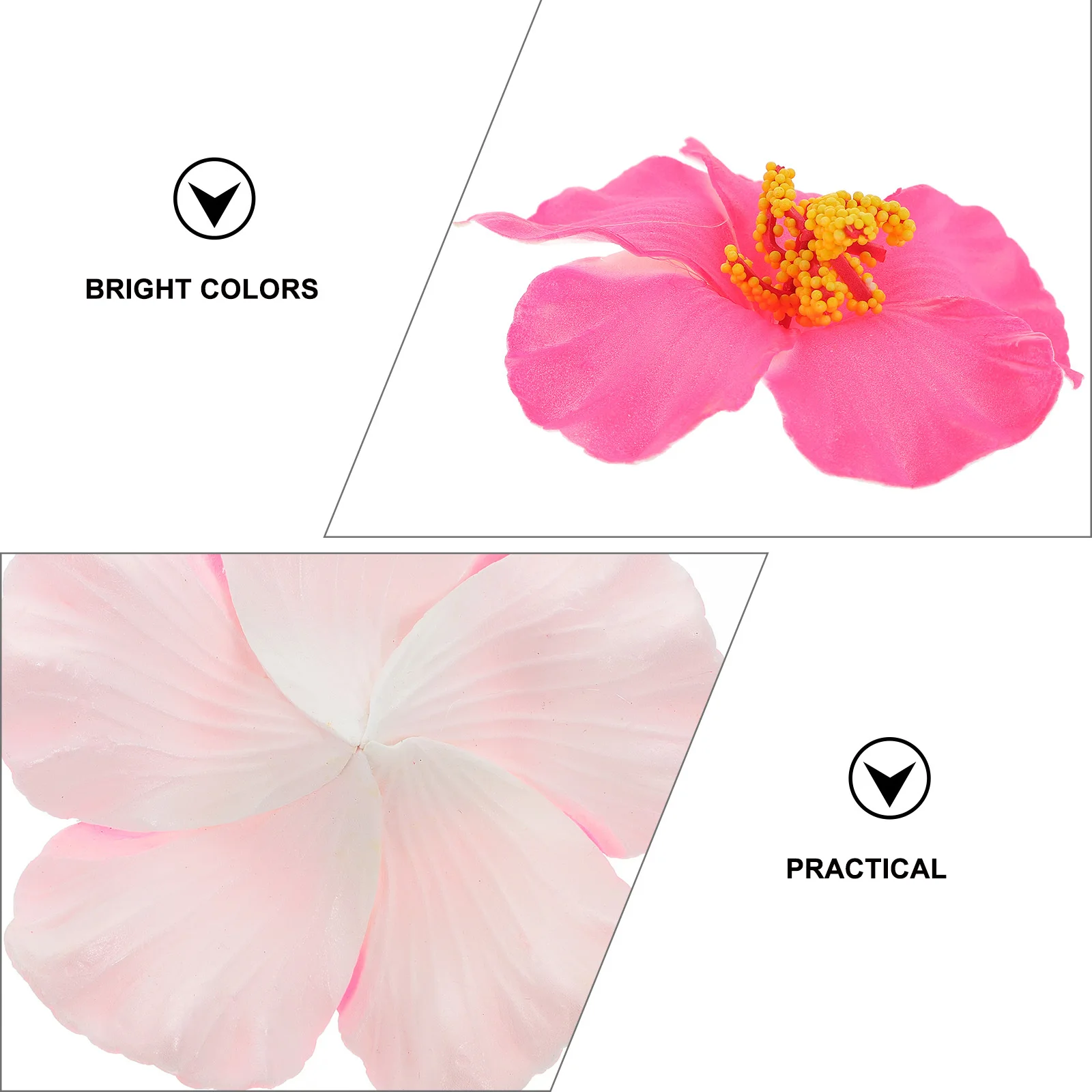

10Pcs Faux Pink Hibiscus Flowers Artificial Floral Decor for Summer Party Home Office Flower Supply Hibiscus Flower