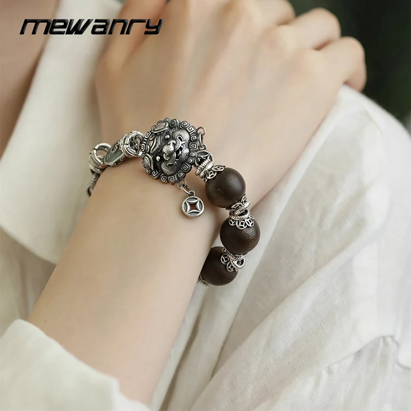 

Mewanry Silver Color Personality Bracelets For Women Couples New Fashion Chinese Style Vintage Heavy Industry Party Jewelry Gift