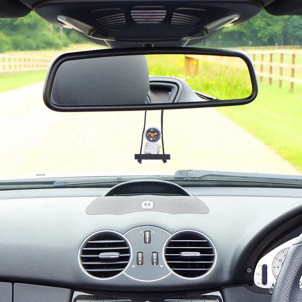 

2Pcs Interior Pendants Astronaut Shape Resin Hanging Decor Car Mirror Accessories Rear View Mirror Car Decorations