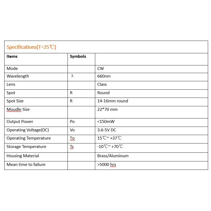 레드 레이저 모듈, 방 탈출, 미로 소품, 바 댄스 램프용, 20x70mm 고출력, 150mw, 660nm, 3.6V-5V DC