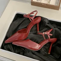 Eilyken Fashion Buckle Strap Women Pumps Sexy Pointed Toe Thin High Heels Slingbacks Sandals Fashion Wedding Party Mule Shoes - Image 2