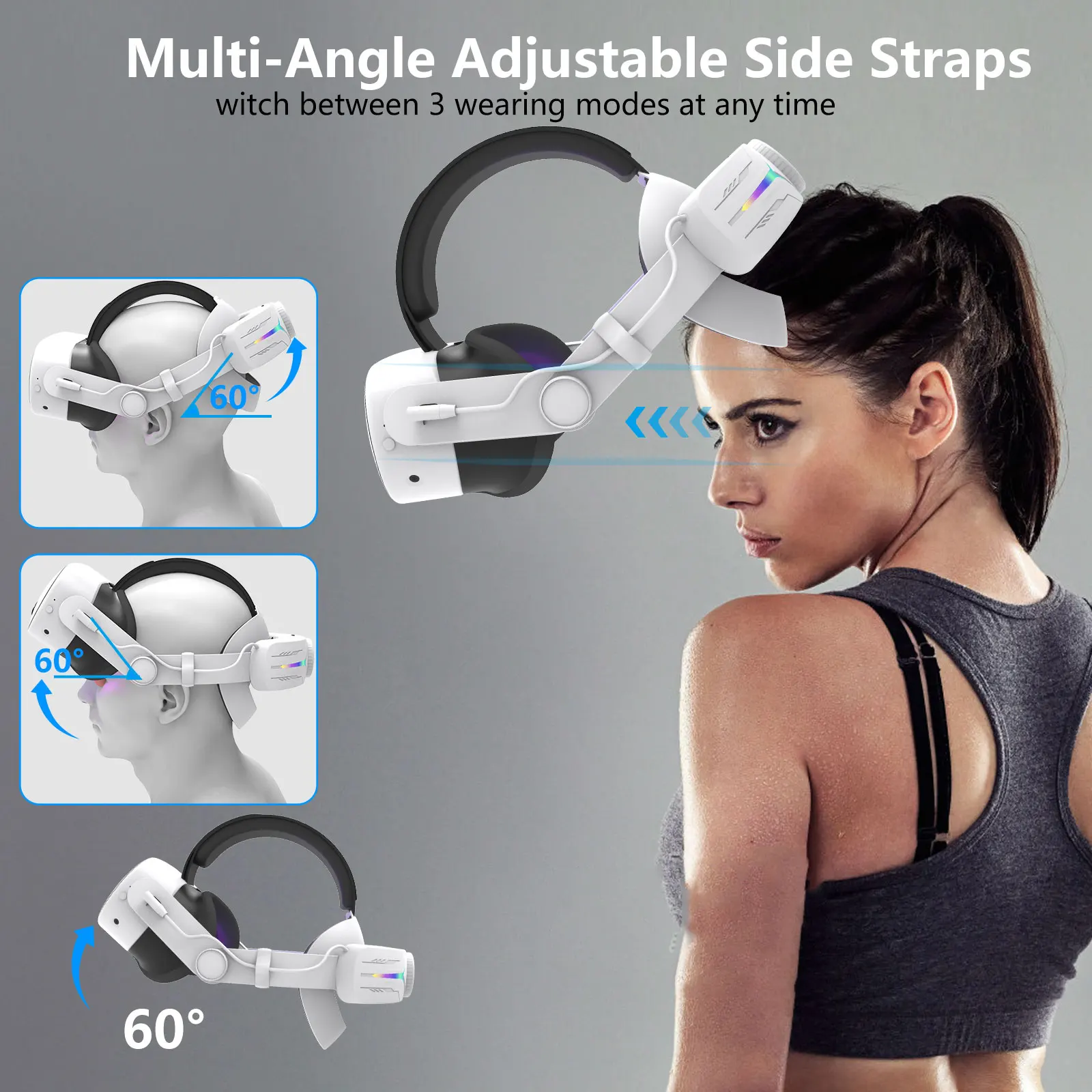 For The MtomatoVR  c2 Pro works with the For Meta Quest 3 VR Head Strap battery pack headband