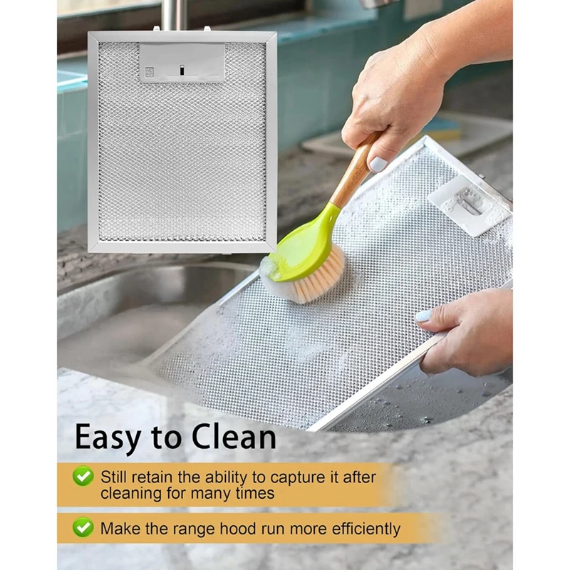 2Pcs W10915369 Range Hood Grease Filter W10727013 for ,Jenn Air,Kitchen Aid,Aluminum Mesh Grease Vent Filter-ROWI - view 4