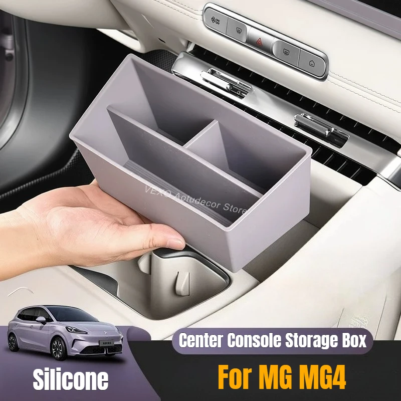 

For MG MG4 Silicone Center Console Front Storage Tray Compartment Electric Vehicle Stowing Tidying Central Organizer Accessories