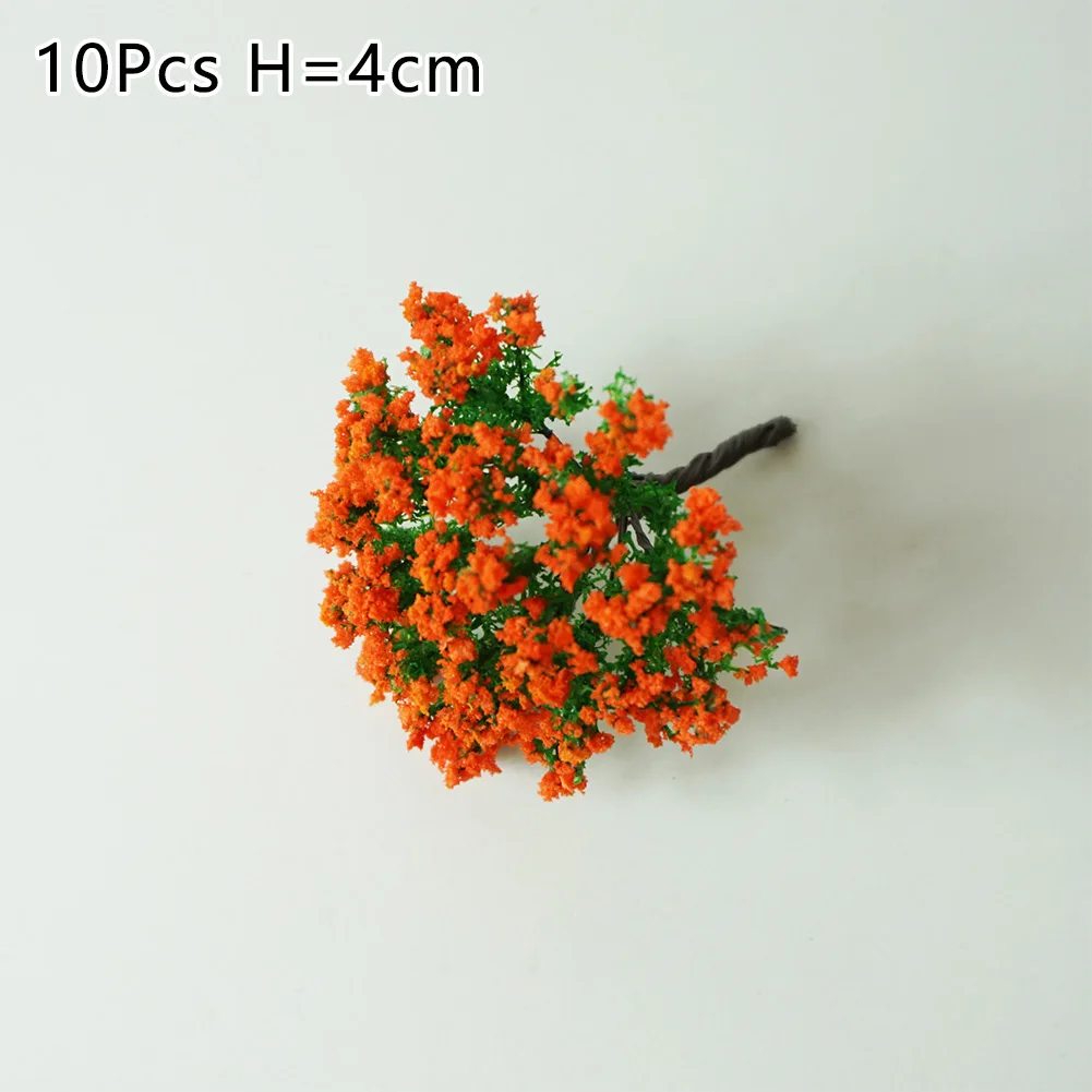 10Pcs/Lot Flower Model Train Trees Ball Shaped Scenery Landscape 1/100 Scale For Railway Road Kids Toy 4cm Model Flower Tree