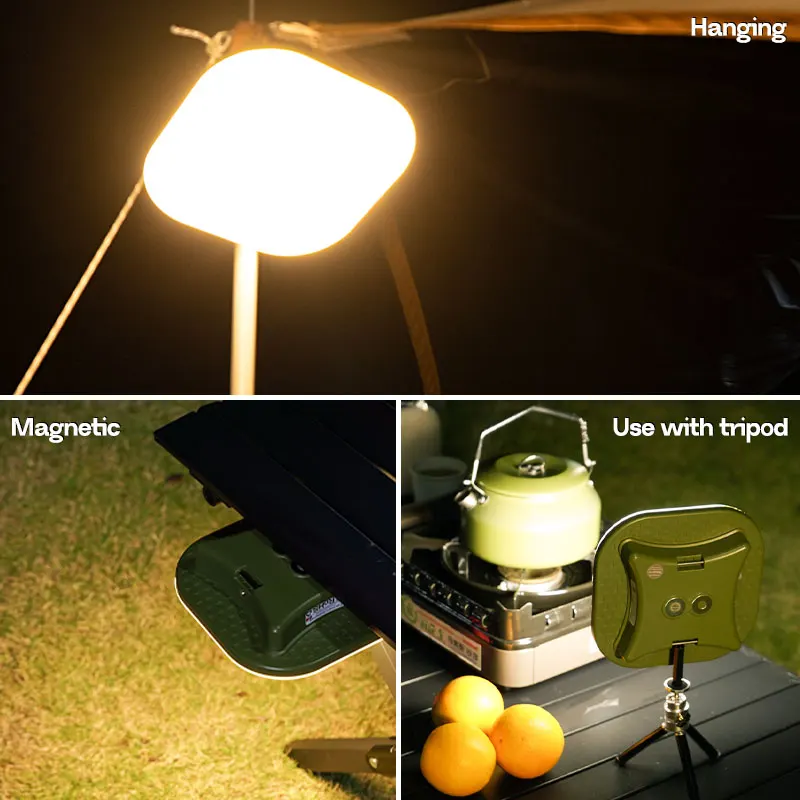 MOSLIGHTING Lanterna da campeggio Torcia portatile a LED Luci da campeggio ricaricabili Smart RGB Ritmo musicale Lampada da tenda sospesa per esterni