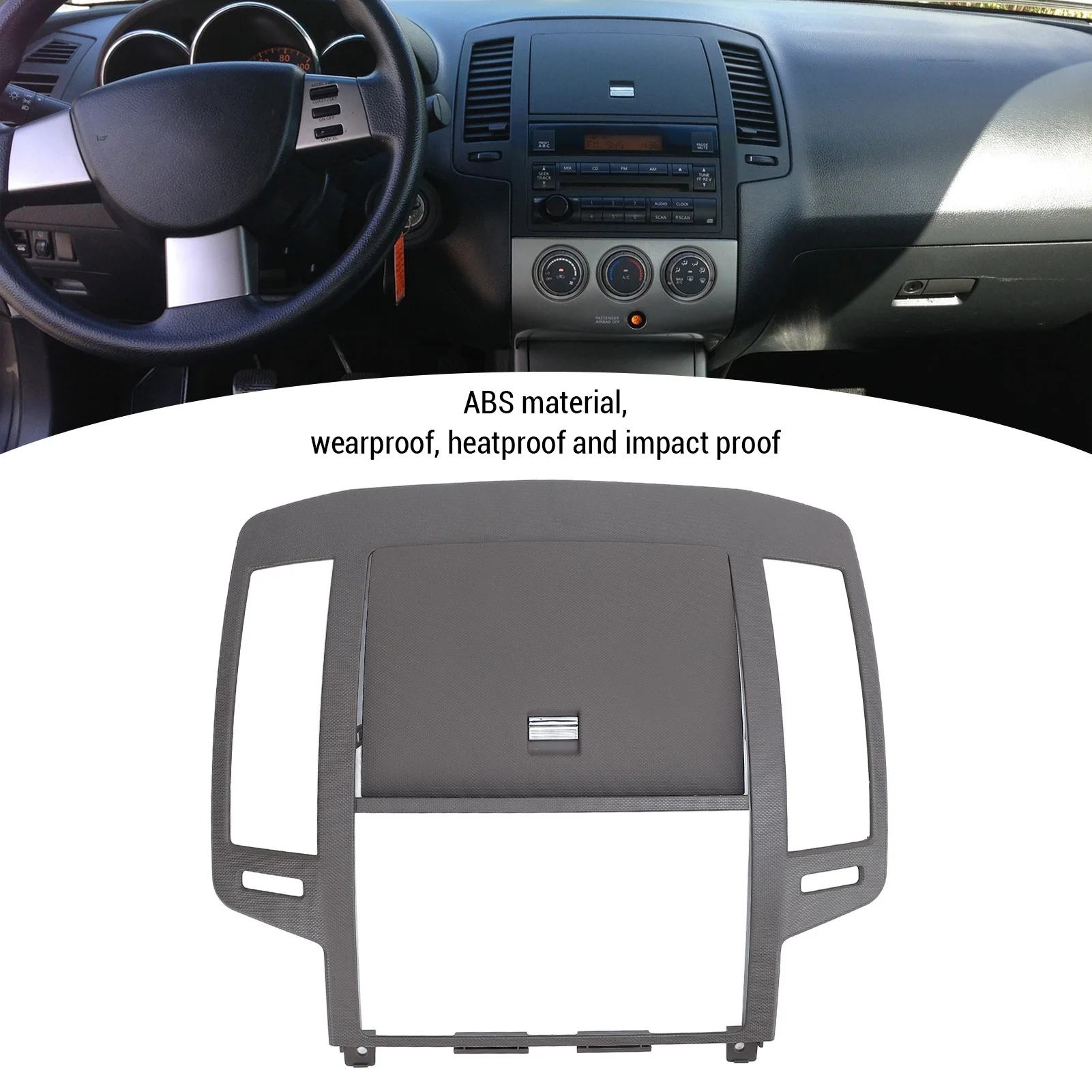

Декоративная износостойкая замена центральной приборной панели радиоприемника для Altima 2005–2006 годов, подтяжка лица третьего поколения, ABS