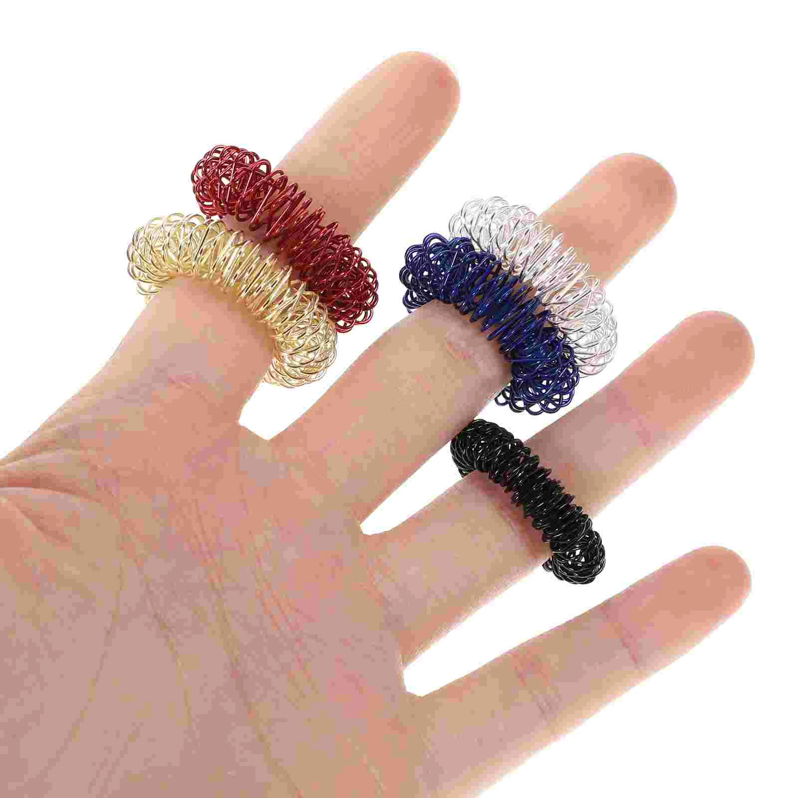 5 Stuks Ontspanningshulpmiddelen Sensorische Ring Adhd Armband Voor Kinderen Ringen Medicinale School Vinger Handheld Massage Tools