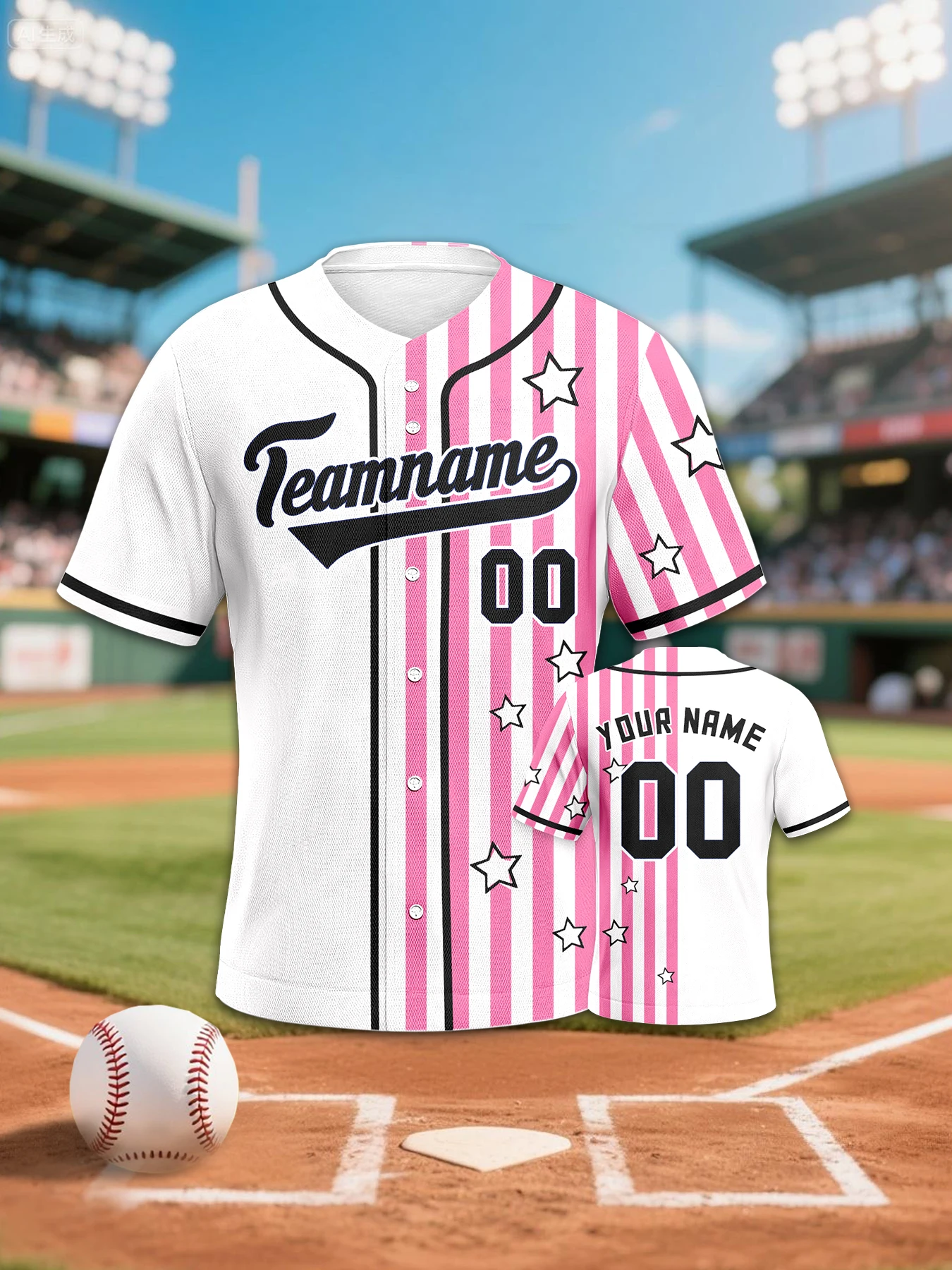 Custom Baseball Jersey Personalized Team Name Number Button Down Baseball Shirt Men Women Youth Baseball Uniform view 5