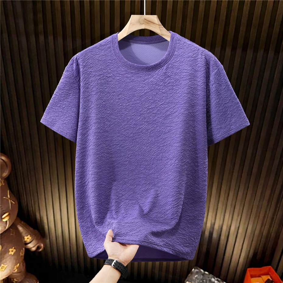 11XL 10XL Plus Size T-shirt Men Summer Short Sleeve Tops Tees Fashion Casual Quick-drying Fold Design T-shirts Male Big Size