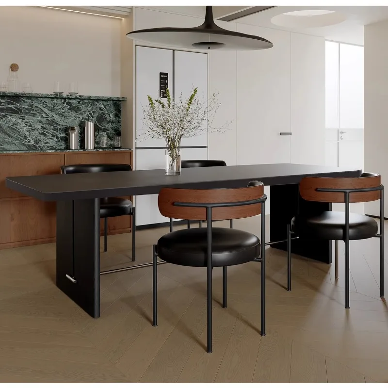 

Italian minimalist medieval walnut solid wood meal rectangular office conference table Nordic living room table