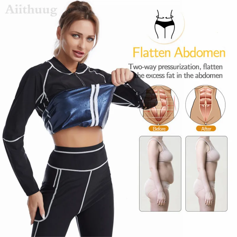 MrifDila Sauna Sweating Suits Heat Trapping Body Building Weight Loss Corset Women Slimming Body Shaper Fat Burn Suits Thermo