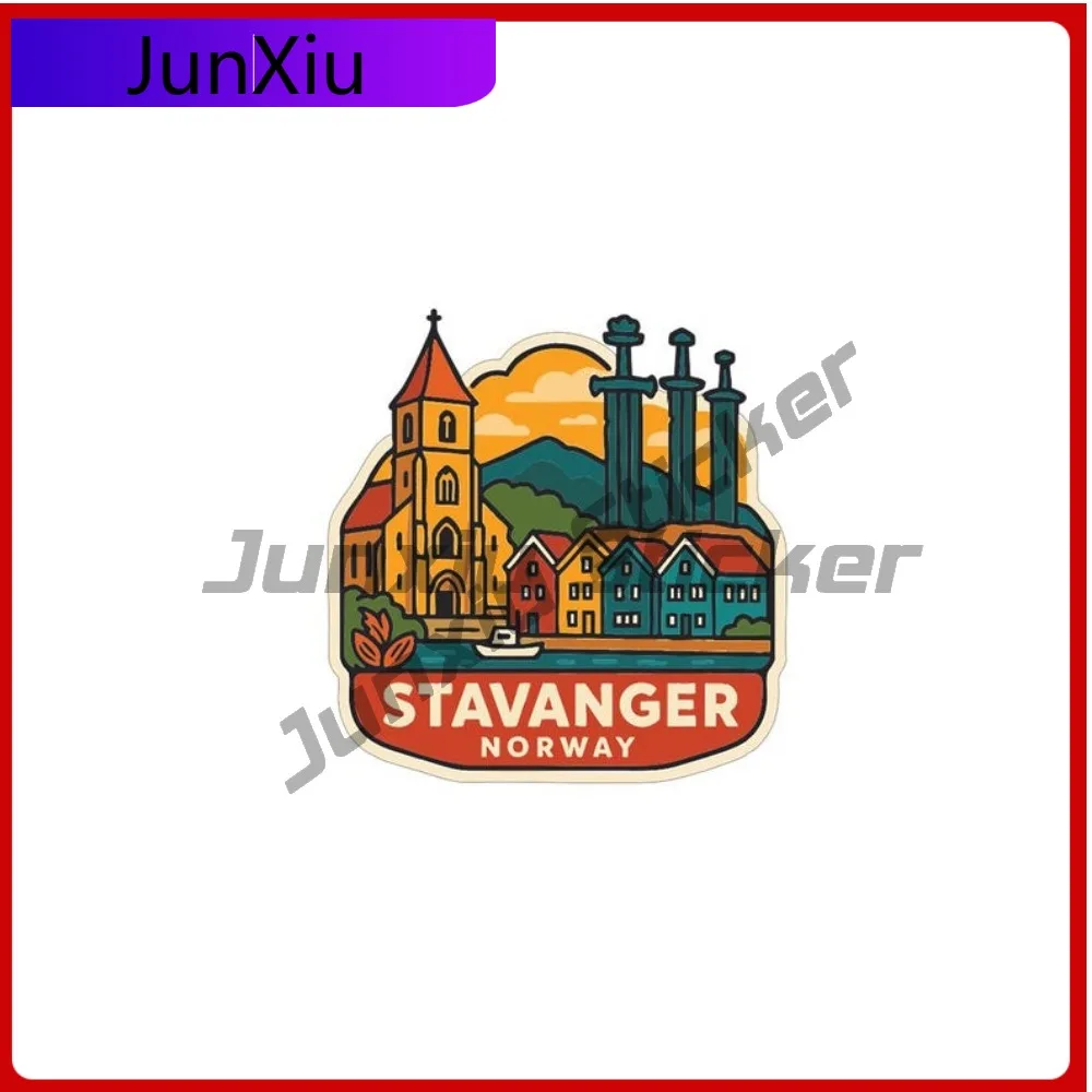 

Stavanger City Sticker Norway Travel Waterproof Vinyl Decal Motorcycle Suv Suv Fuel Tank Cap Accessory Decorative Adventure Moto