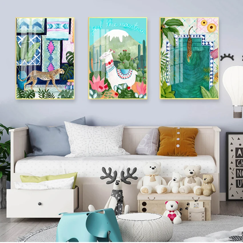 Canvas Painting Wall Pictures For Living Room Home Decor Morocco Cheetah llama Leopard Jungle Nordic Posters And Prints Art