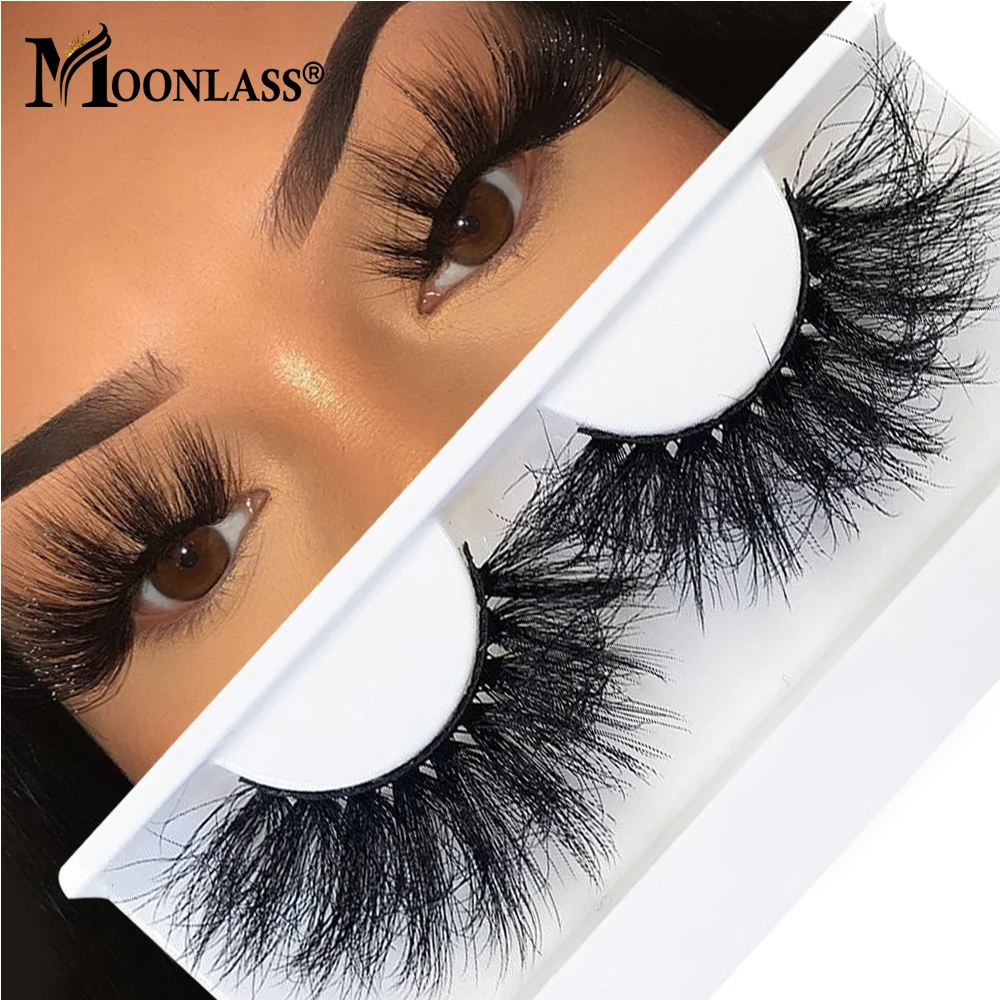 3D 5D 22-25MM Messy Cruelty Free Mink Lashes Like Extension Fluffy Natural False Eyelashes Bulk Thick Soft Manga Lash With Tray