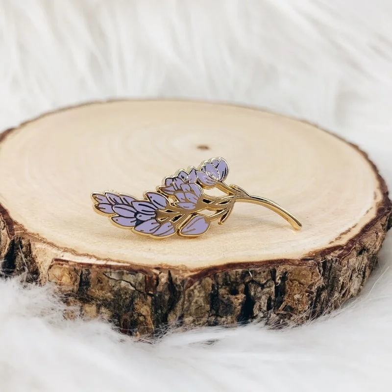 Lavendel Emaille Pin Revers Pins Blume Abzeichen Brosche für Geschenke Schmuck Zubehör