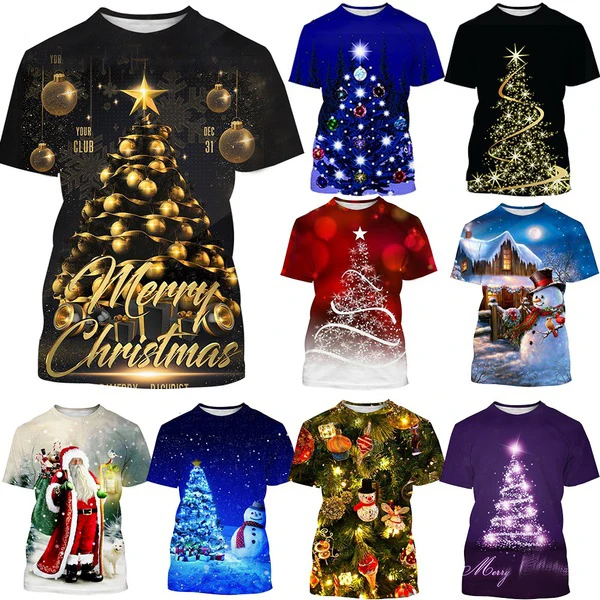 New Design Summer Fashion Unisex Hot Sale 3D Christmas T Shirt Digital Print Cool Casual Men/women Tshirt