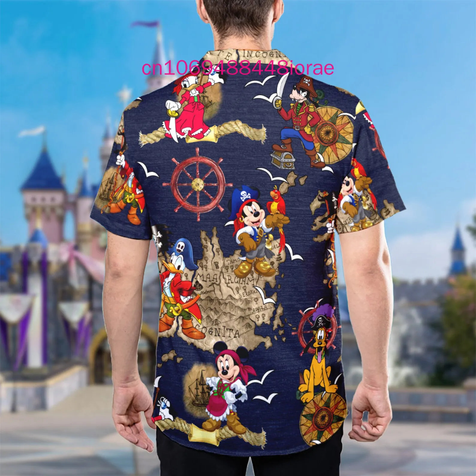 Spring and summer New Pirates of The Caribbean Hawaiian Shirt  3D Print Men's And Women's Kids Button Down Short Sleeve Shirt