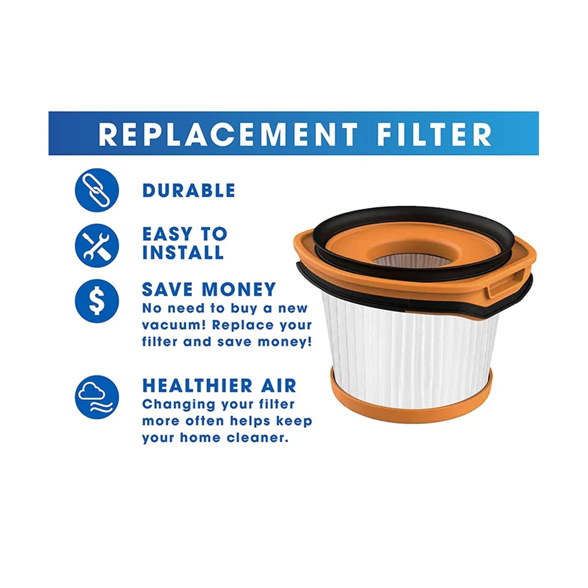 A09G-6Pcs Сменный фильтр для системы Wandvac WV360 WS620 WS630 WS632, беспроводной пылесос, по сравнению с деталью XFFWV360