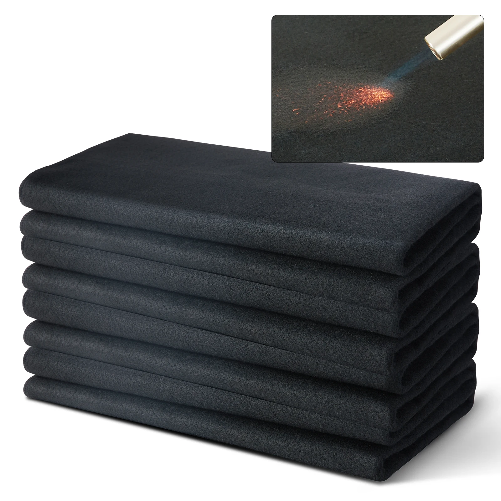 SucceBuy Carbon Felt Welding Blanket 4 Pack Heat Resistant Welding Blanket Set Cuttable Carbon Fiber Fire Retardant Welding Pad