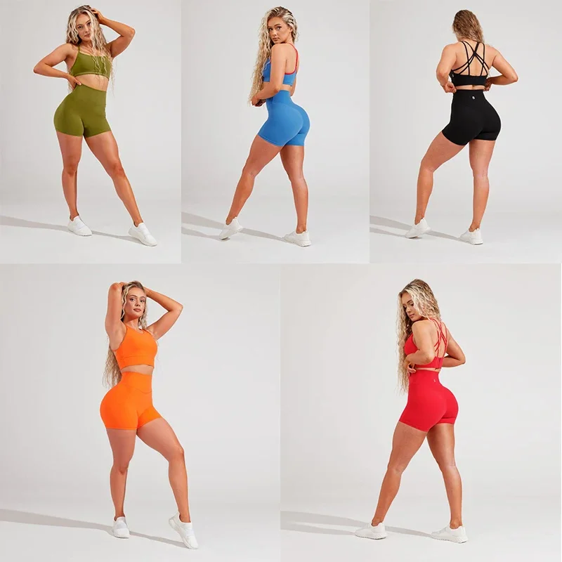 Pantalones cortos de Buffbunny para mujer, mallas deportivas sin costuras para Fitness, Yoga, gimnasio, alta calidad