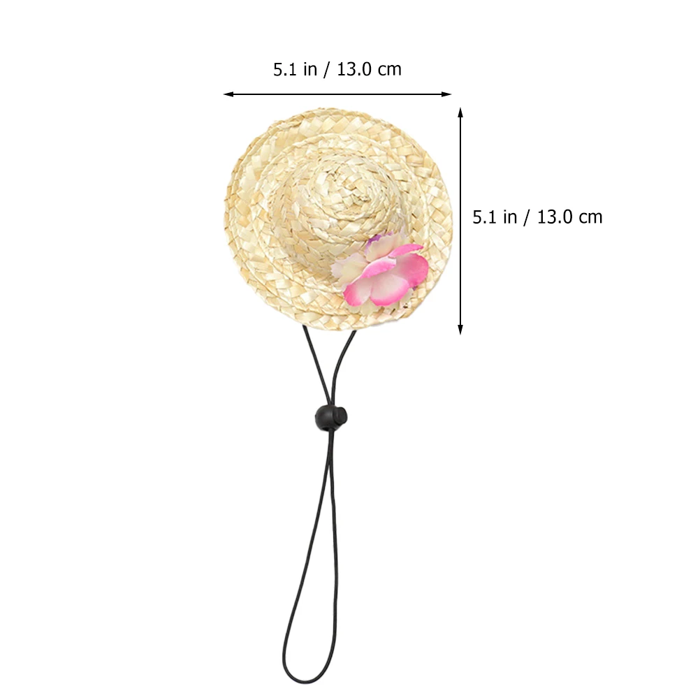 

1 set 1 Set Hawaiian Style Pet Straw Hat Cat Accessories Garland Puppy Vacation Party Caps Costume For Small Dogs