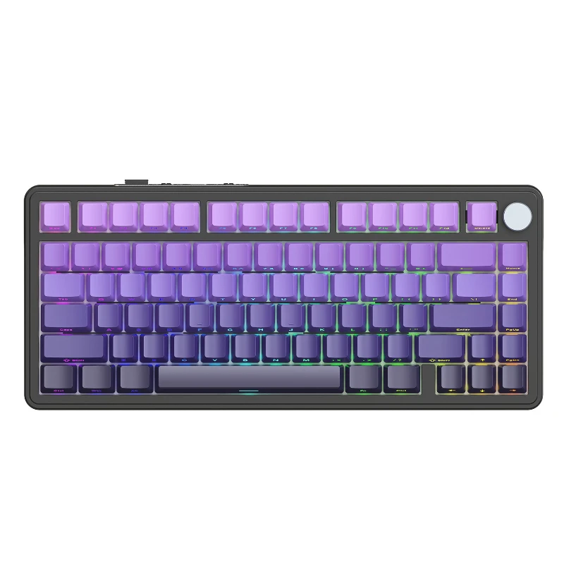 

Mechanical keyboard RGB three-mode wireless Bluetooth hot-swappable side-engraved game customized luminous keyboard