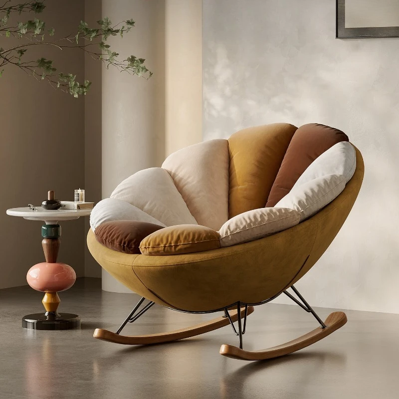 Modern sofa chair sun flower rocking chair balcony lazy lounge chair recliner