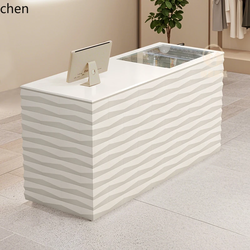 

LXC checkout page Women's clothing store Glass display cabinet Integrated counter Company reception desk