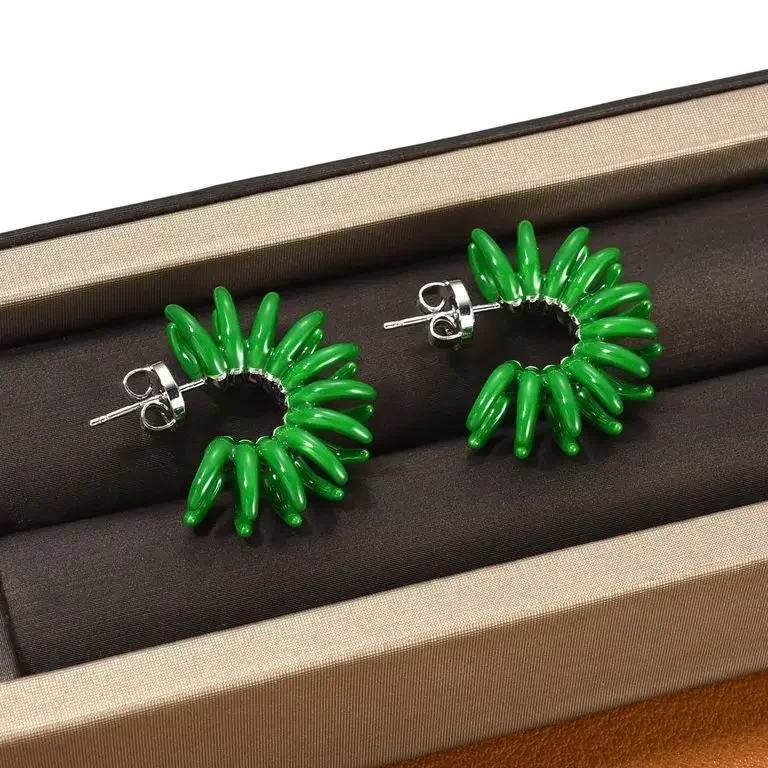 

New Fashion Brand Irregular Blackish Green Earrings Women Famous Designer Luxury Jewelry Punk Gothic Trend