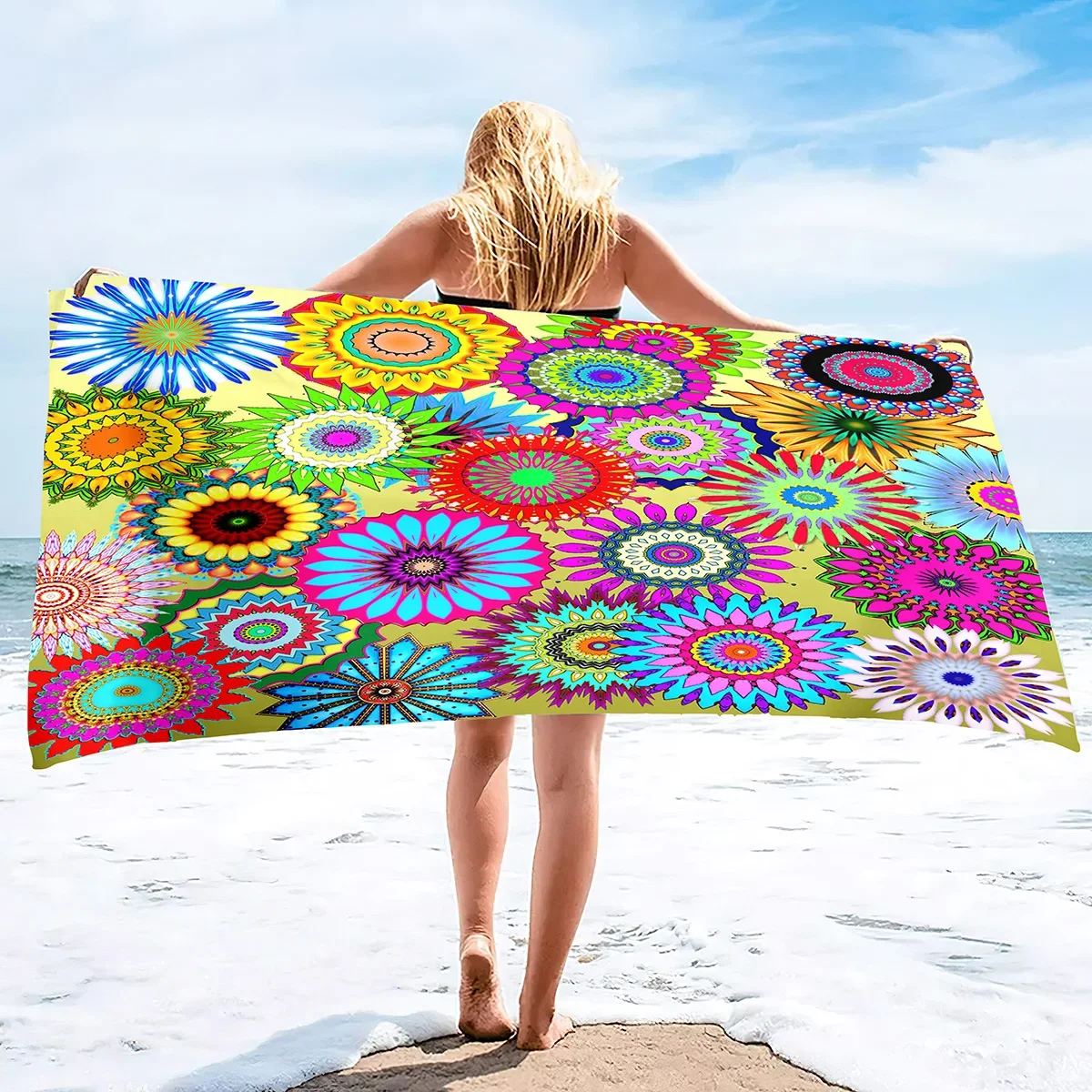 Bohemia Mandala Beach Towel Geometric Patterns Bath Towels Bathroom Sport Bar Towel Microfiber Shower Quick Dry Swimming Cover