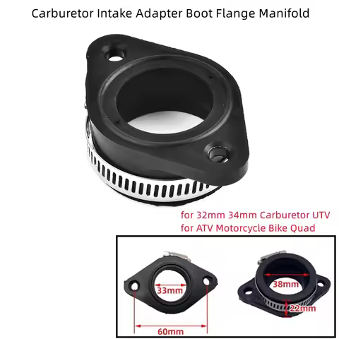 32mm 34mm Carb Flange Intake Adapter Manifold Boot For Mikuni 30-34 Carburetors Direct Replacement for ATV Motorcycle Bike Quad