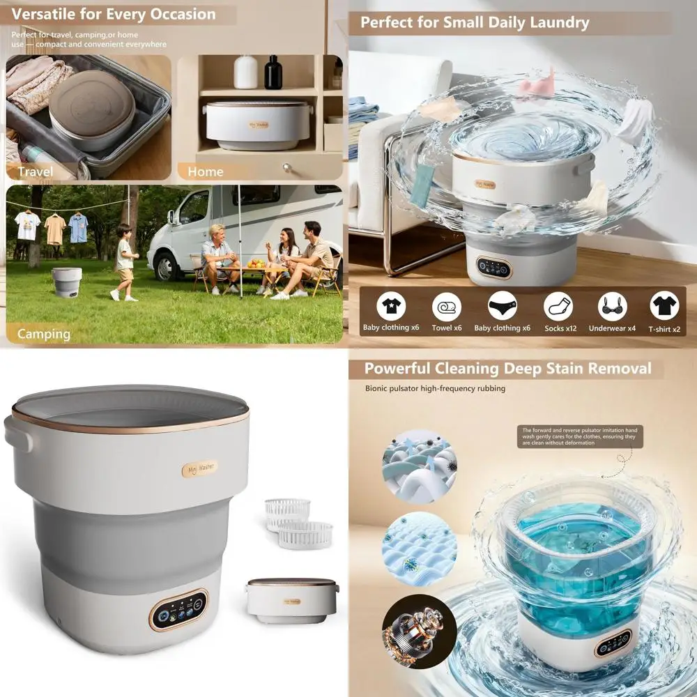 

Portable 16L Laundry Machine for Small Loads: Perfect for Travel, Dorms, and Camping