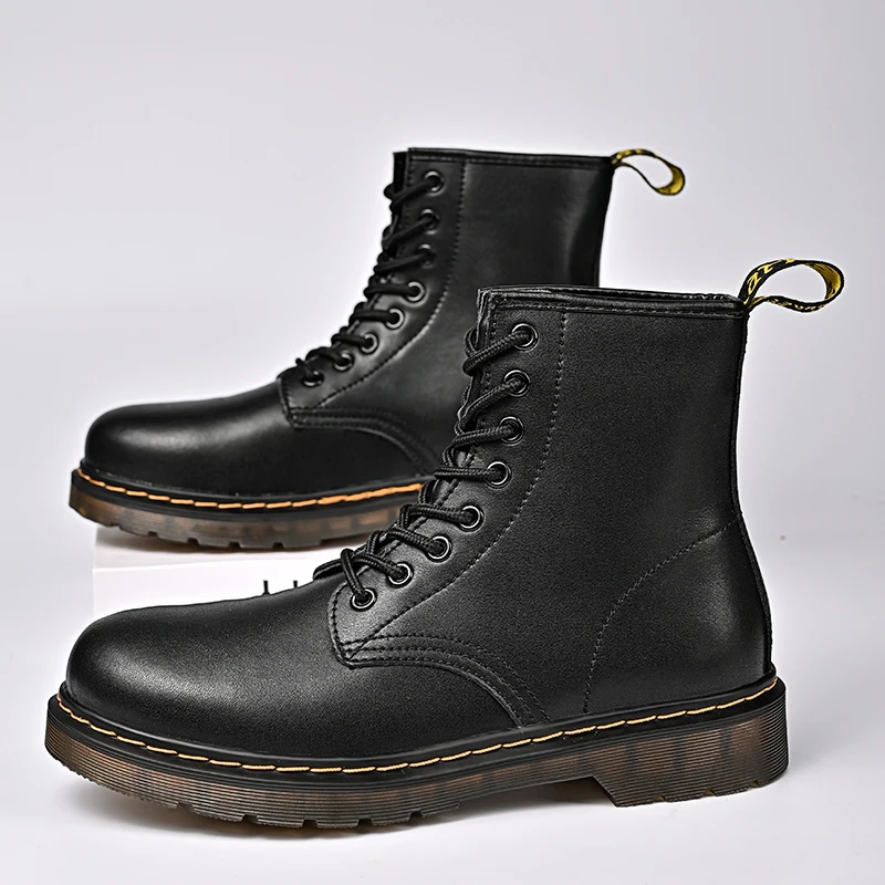 

Men Genuine Leather Classic Boots Fashion British Style Riding Short Ankle Boots Outdoor Boots Size 35-47 Women's Boot