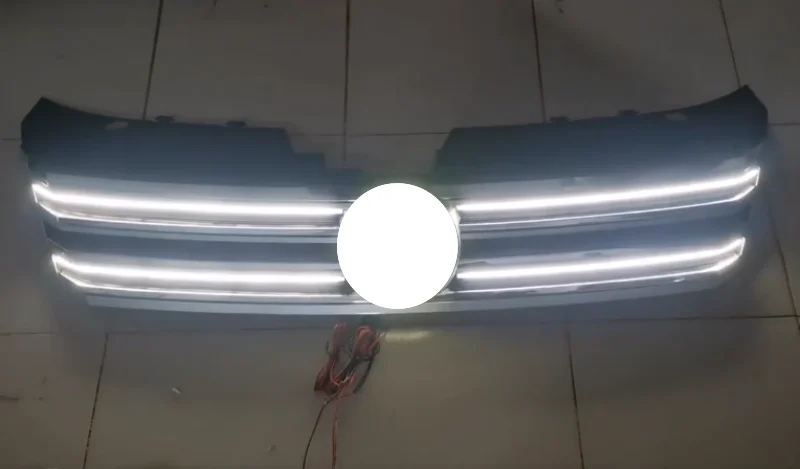 Front bumper Grill with light for Volkswagen vw Passat b7 12-16 modified white light grille Net Radiator Car Accessories