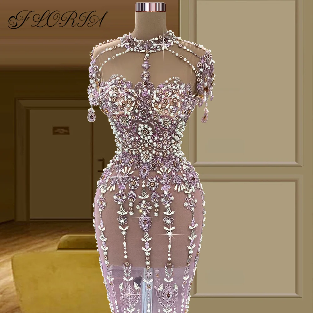 Luxurious Heavy Beading Crystal Evening Dresses with Cap Sleeves Full Rhinestone Illusion Celebrity Peagent Gown Party Dress