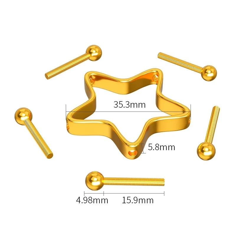 1/2PCS Five Star Adjustable Non-Piercing Nipple Ring BDSM Flirt Body Piercing Jewelry Piercing Sexy Toys For Couples