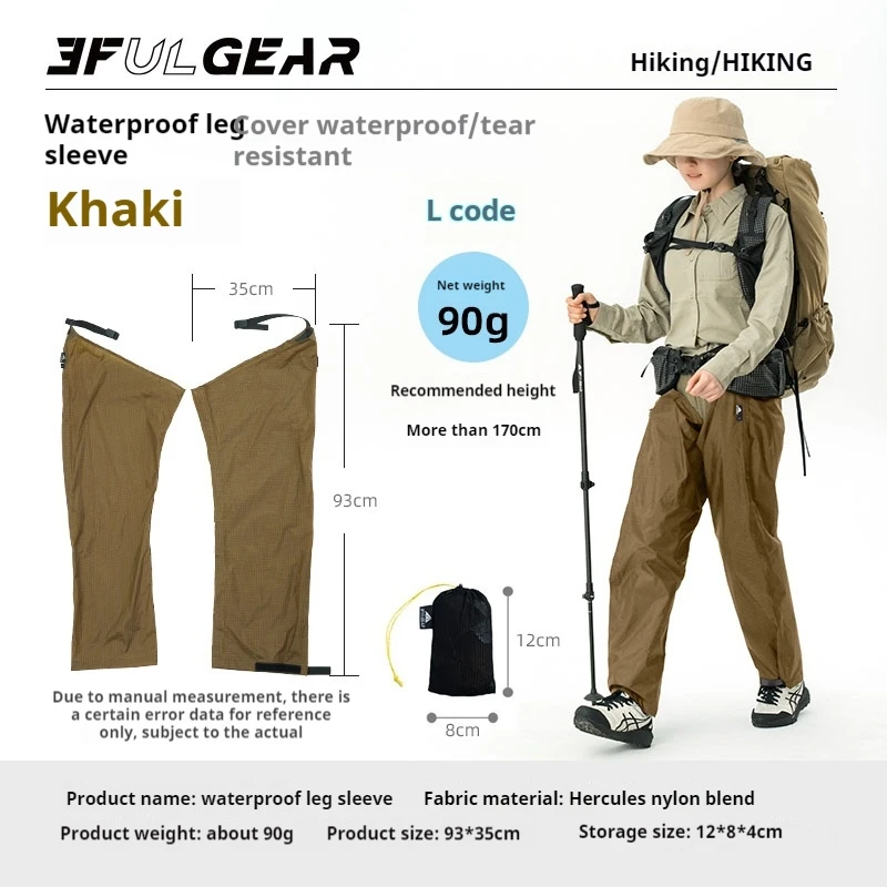 3F UL GEAR Outdoor Ultraleichte minimalistische Regenhose Tragbare Beinwasserdichte Abdeckung Wandern Klettern Regenmäntel