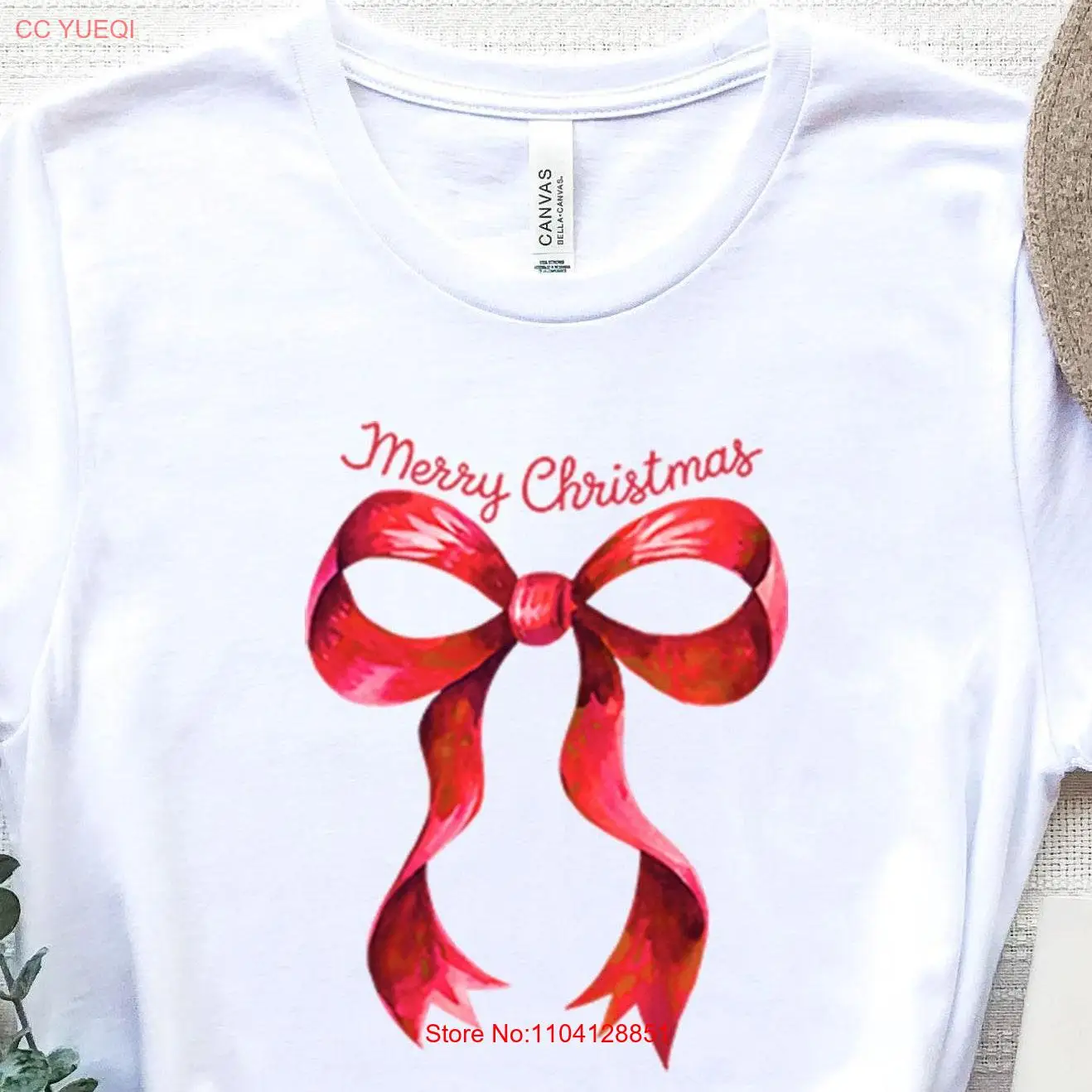 

Coquette Bow Christmas SweaT T Shirt Tree Merry Red and Bright long or short sleeves