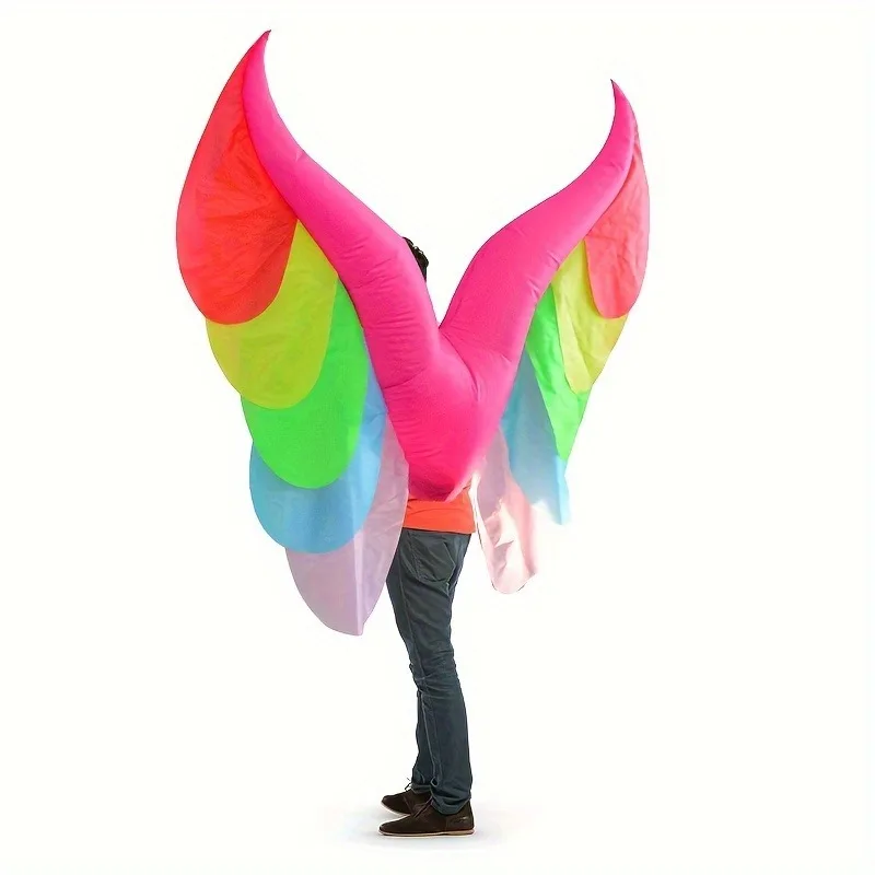 أجنحة الهالوين الملاك قوس قزح زي الدعامة بار ملهى ليلي ديكور أجنحة الشيطان للأداء وإكسسوارات الحفلات