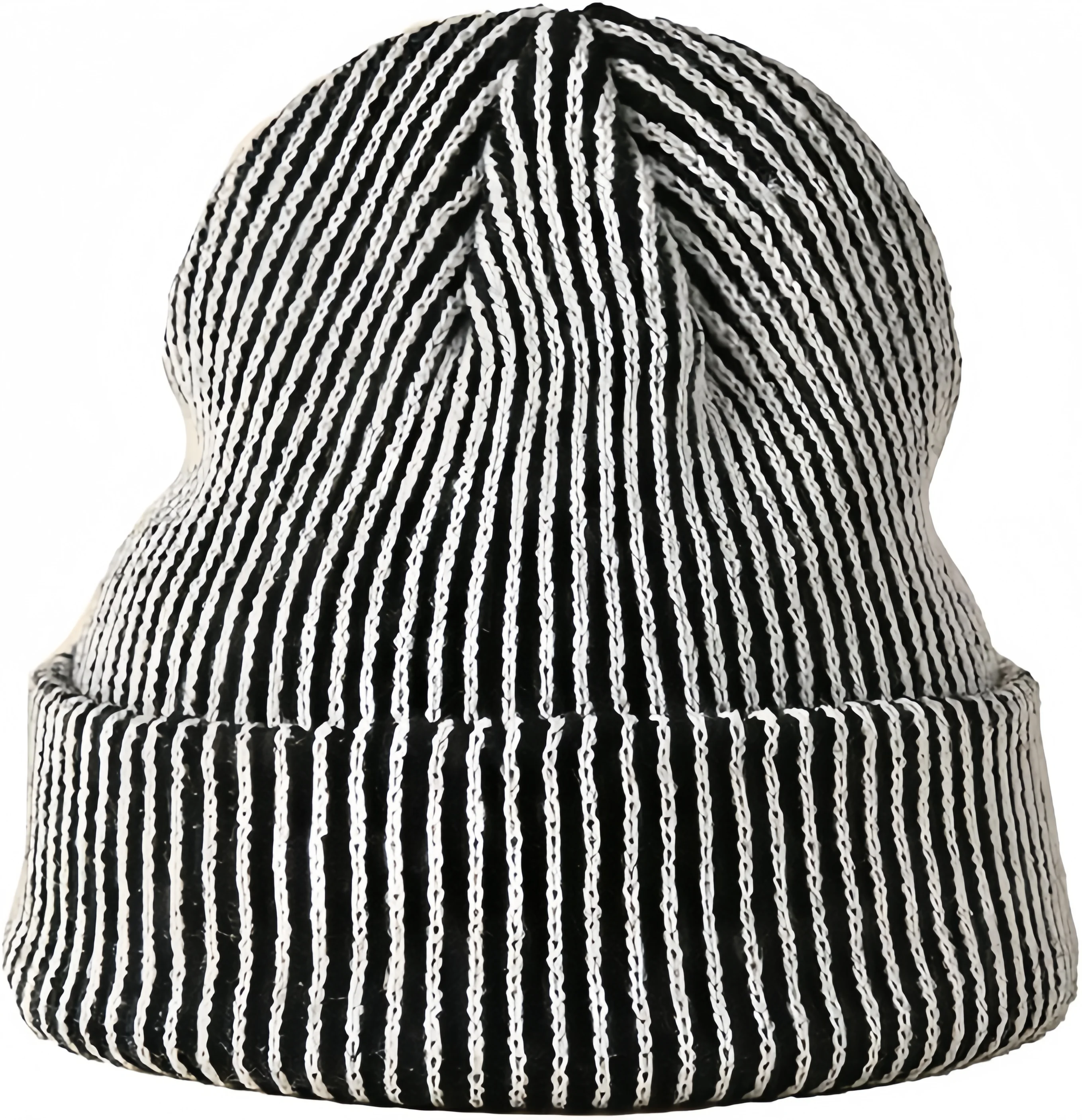 

Striped Knit Hats Winter Outdoor Woolen Acrylic Riding Ear protection Striped Knit Brimmed Hat Two Toned Striped Beanie